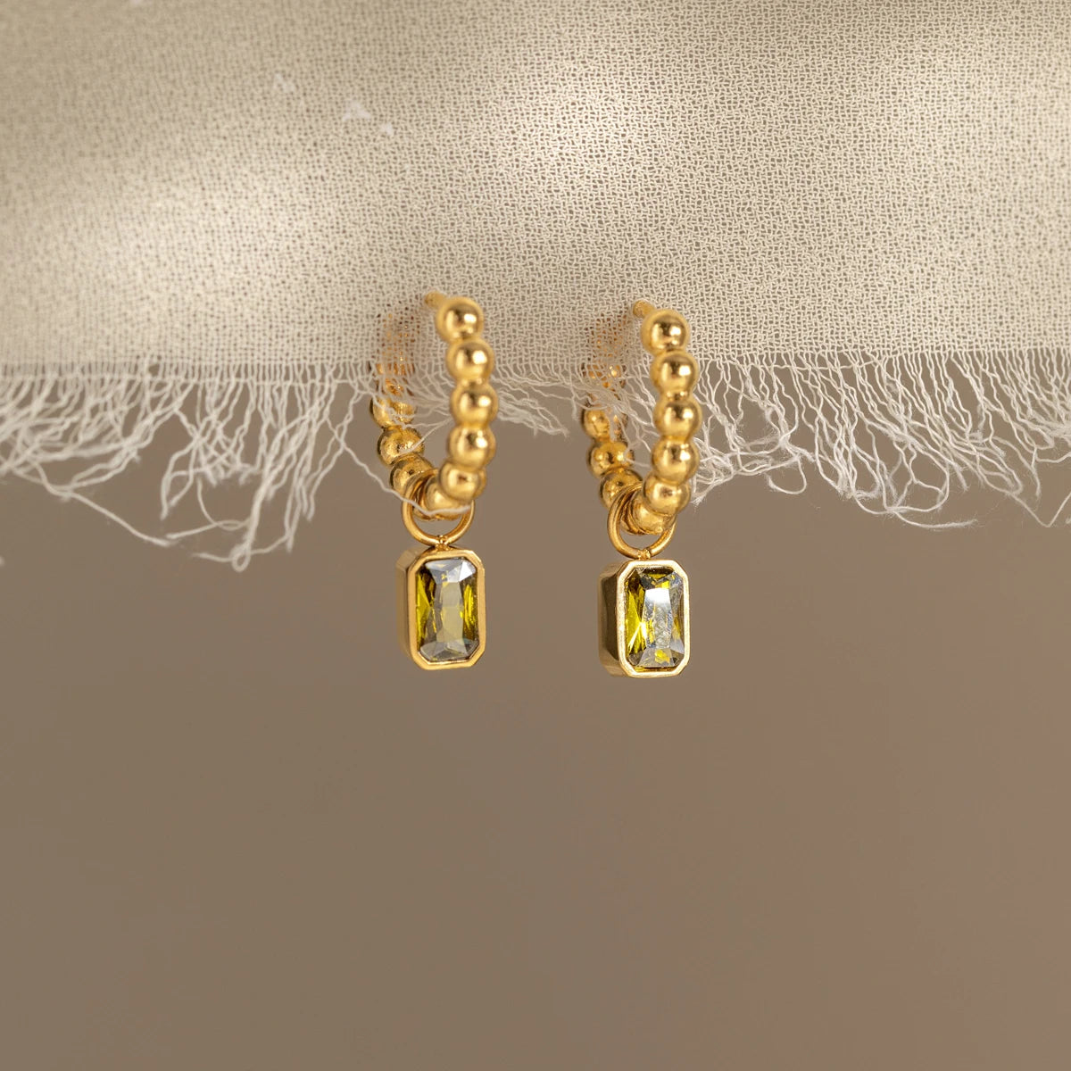 Chic Green Zircon Pendant Earring