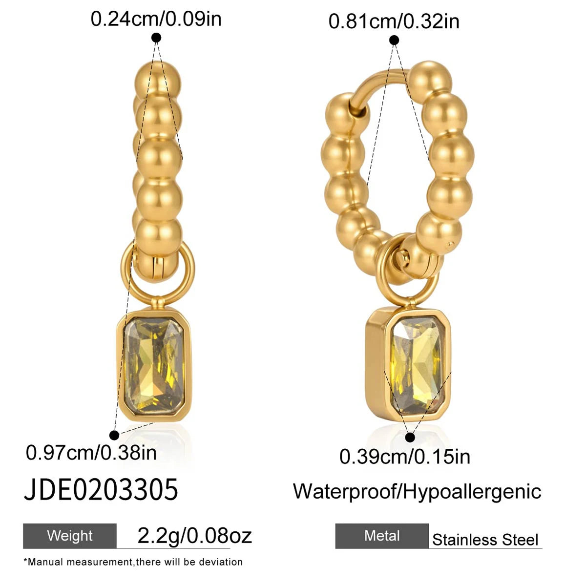 Chic Green Zircon Pendant Earring