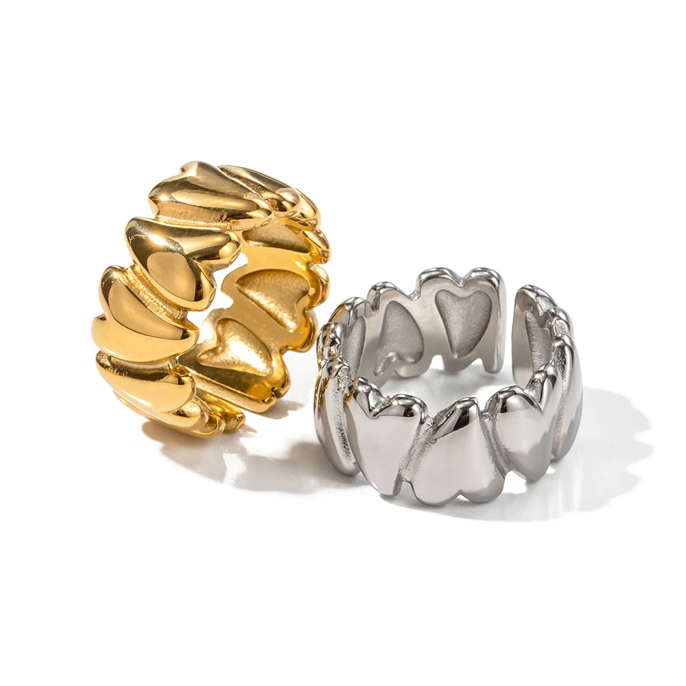 Minimalist Stainless Steel Heart Split Rings