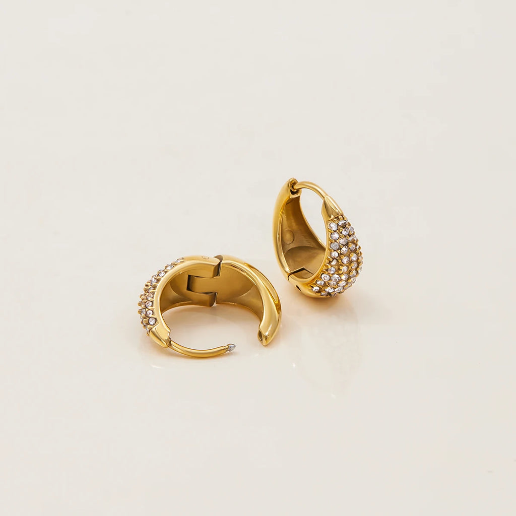 U-shaped Earrings With Zirconia Stones