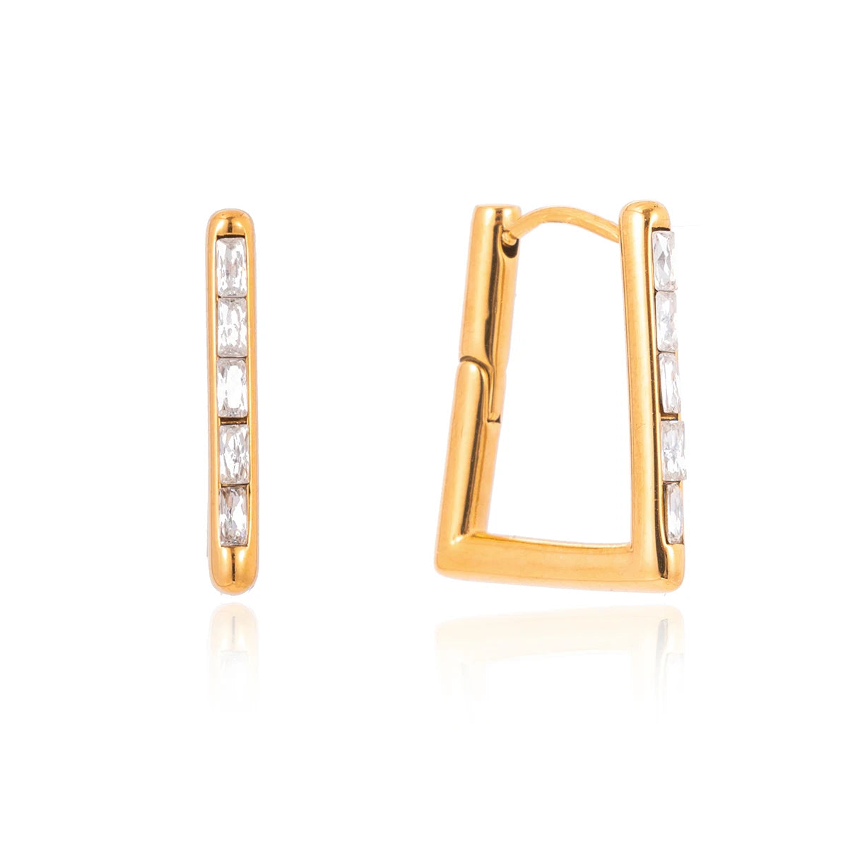Classic Crystal U Shape Clip Earrings