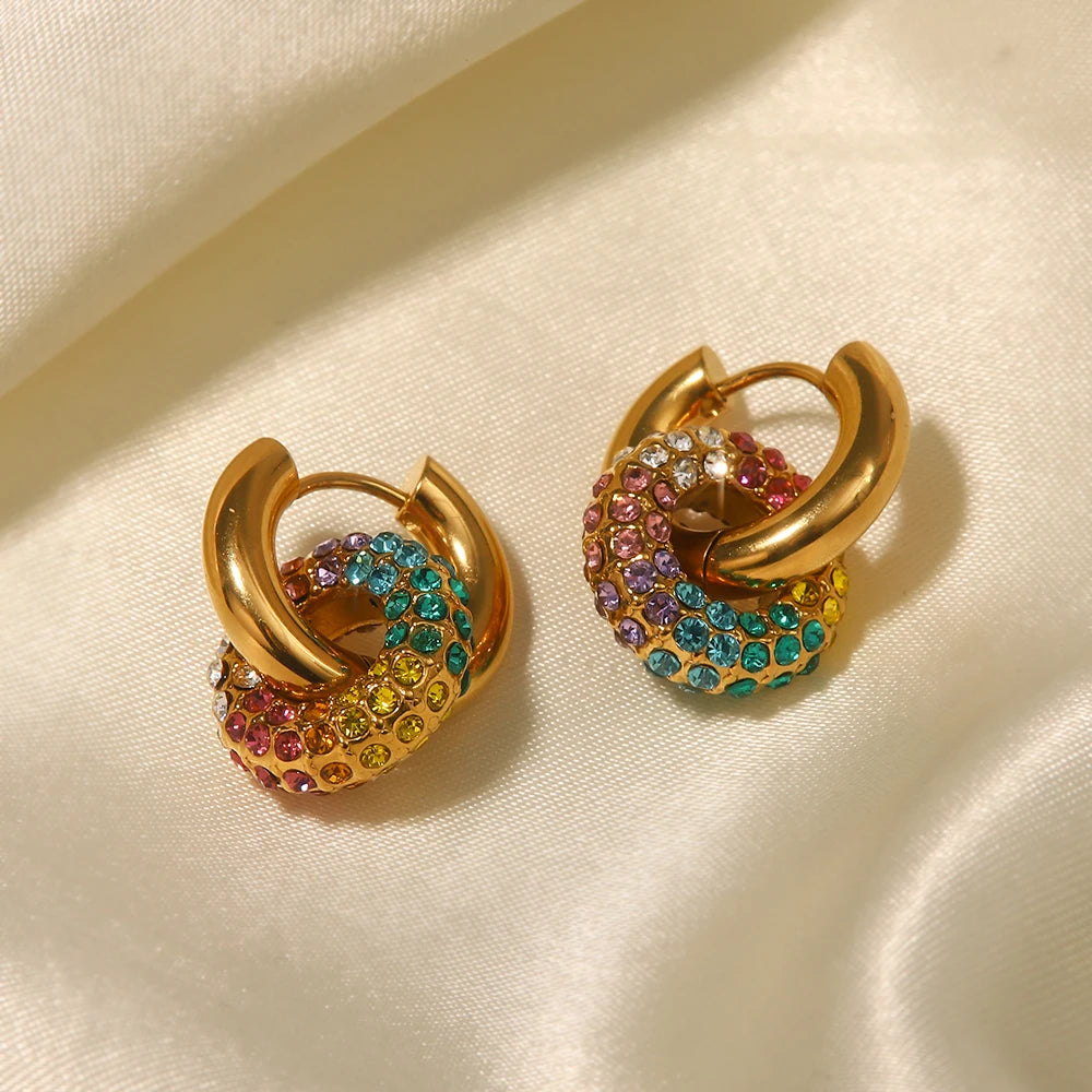 Exquisite Colorful Round Donut Earrings