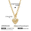 Romantic Zircon Heart Pendant Necklace