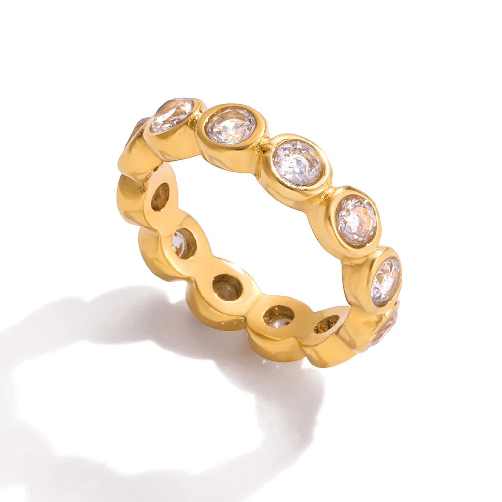Round Water Drop Heart Zircon Rings