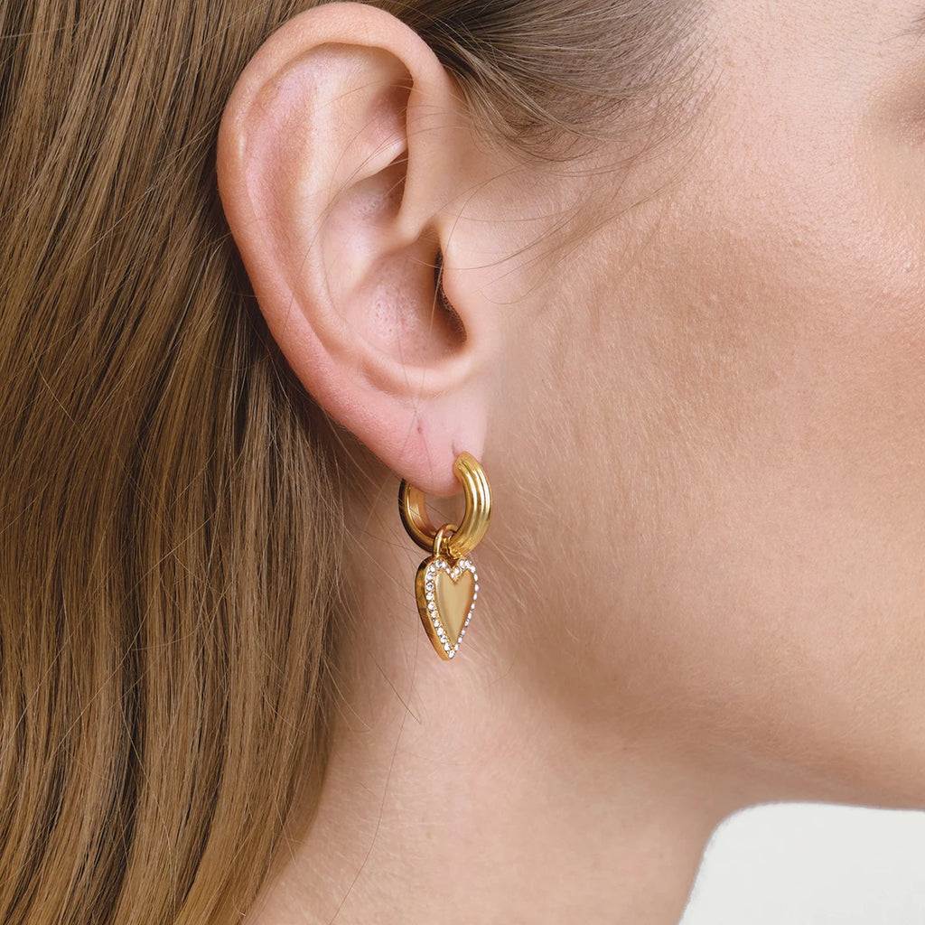 Romantic Crystal Heart Drop Earrings