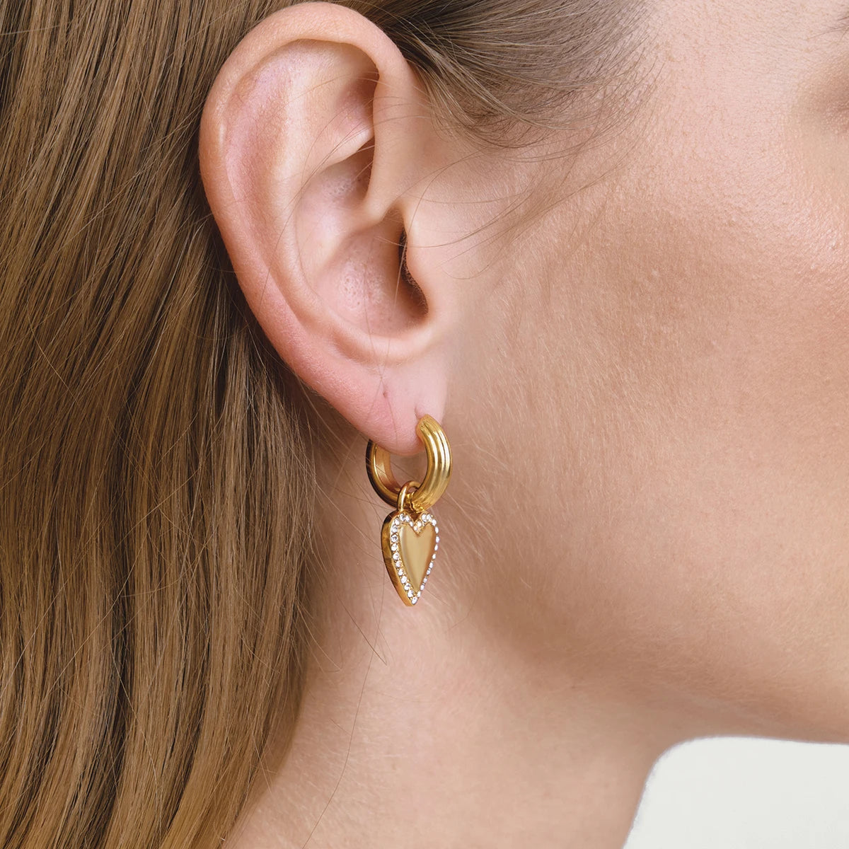 Romantic Crystal Heart Drop Earrings
