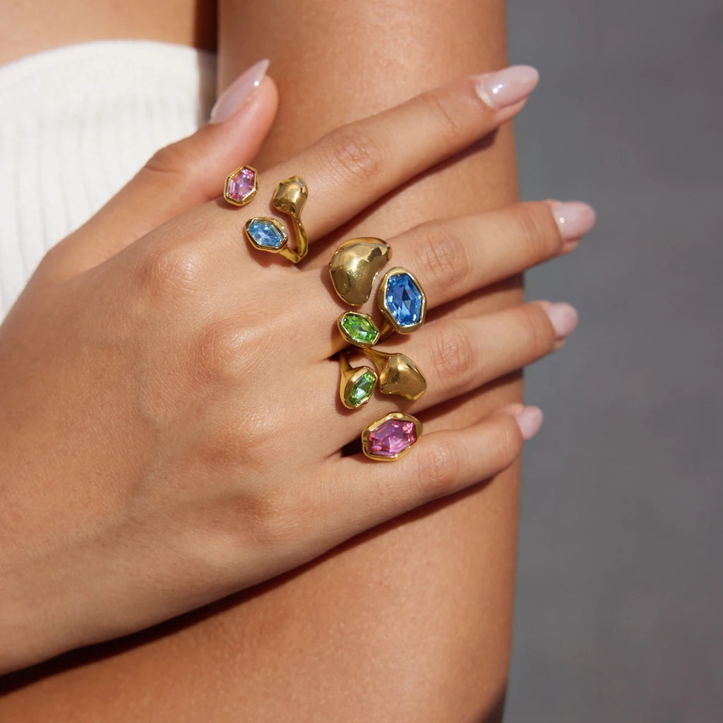 Colored Glass Open Ring