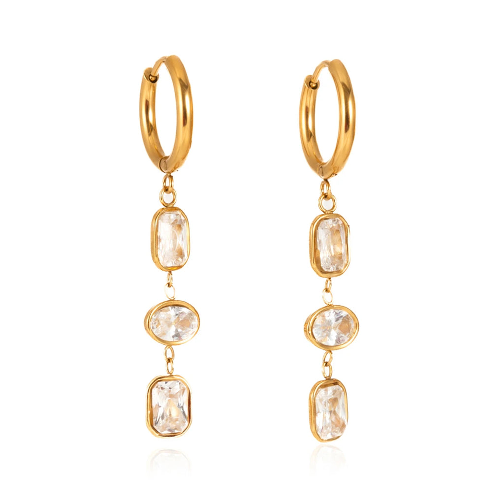 Delicate Cubic Zirconia Drop Earrings