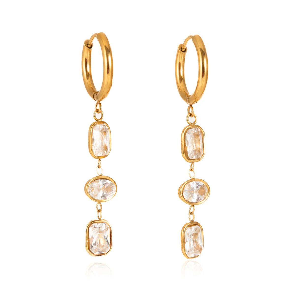 Delicate Cubic Zirconia Drop Earrings