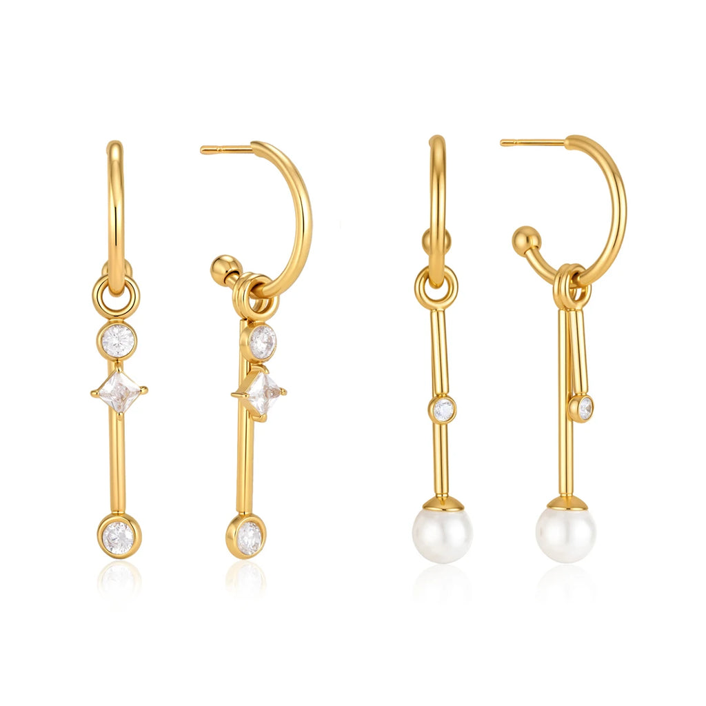 Elegant Pearl Zircon Drop Earring