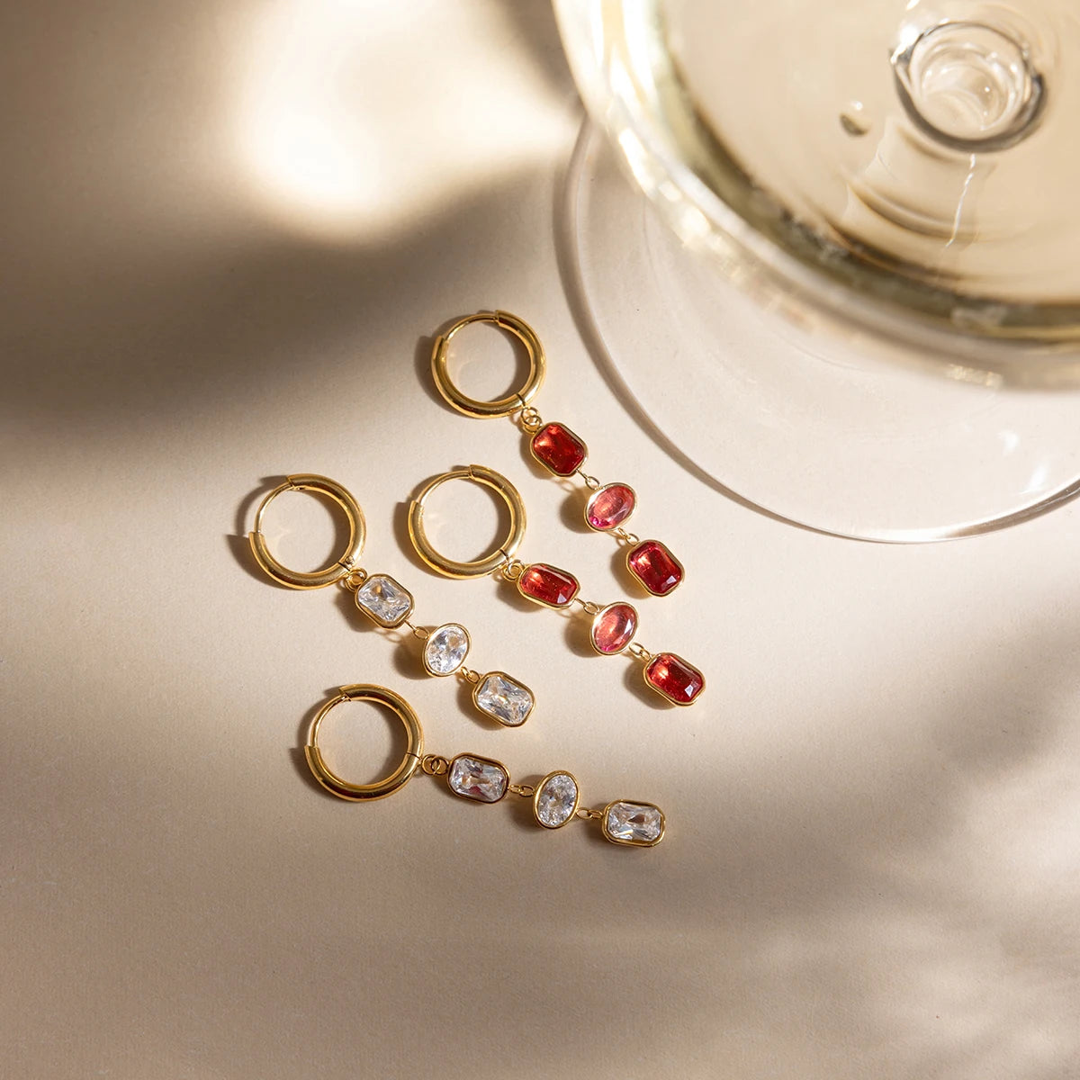Delicate Cubic Zirconia Drop Earrings