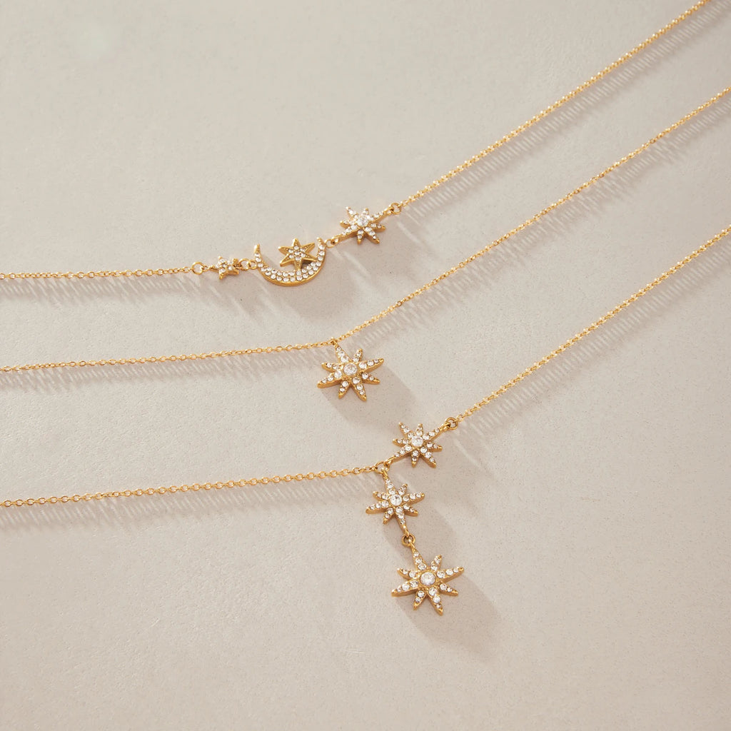 Star Moon Zircon Necklace