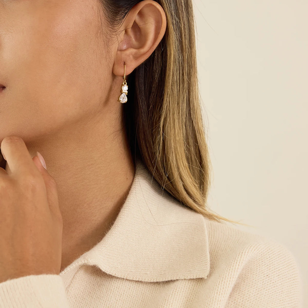 Cute Zircon Cat Drop Earrings