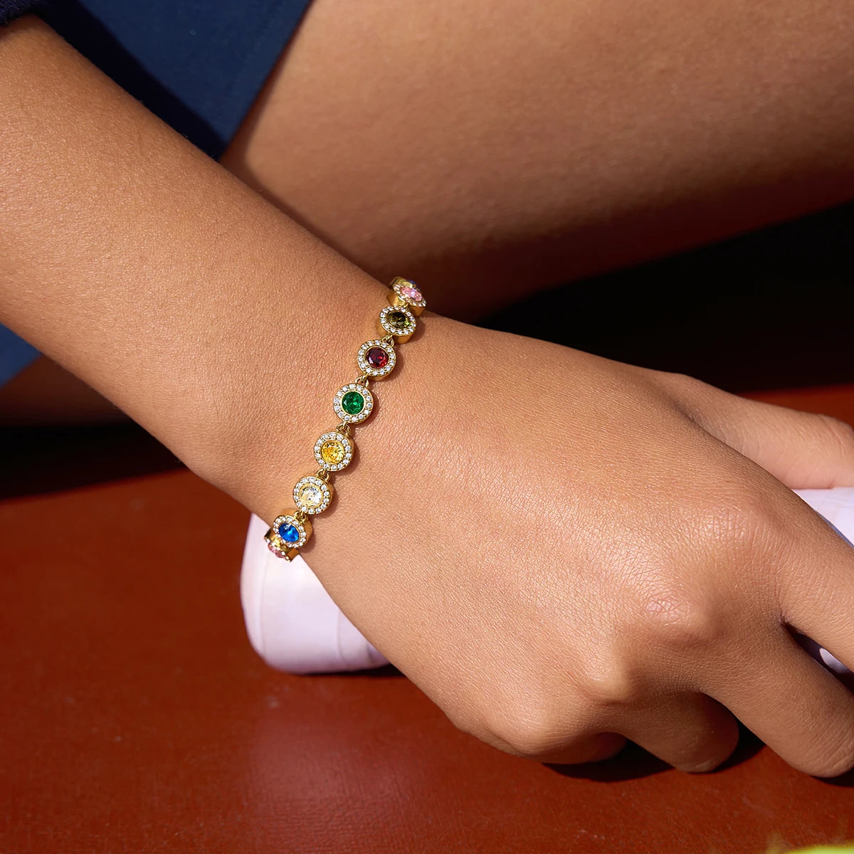 Multicolor Round Zircon Bracelet