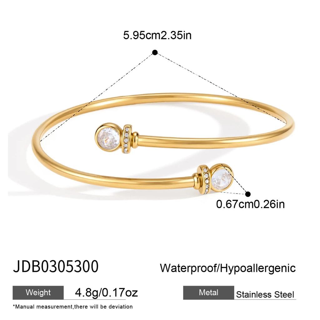 Trendy Round Zircon Cuff Bracelet