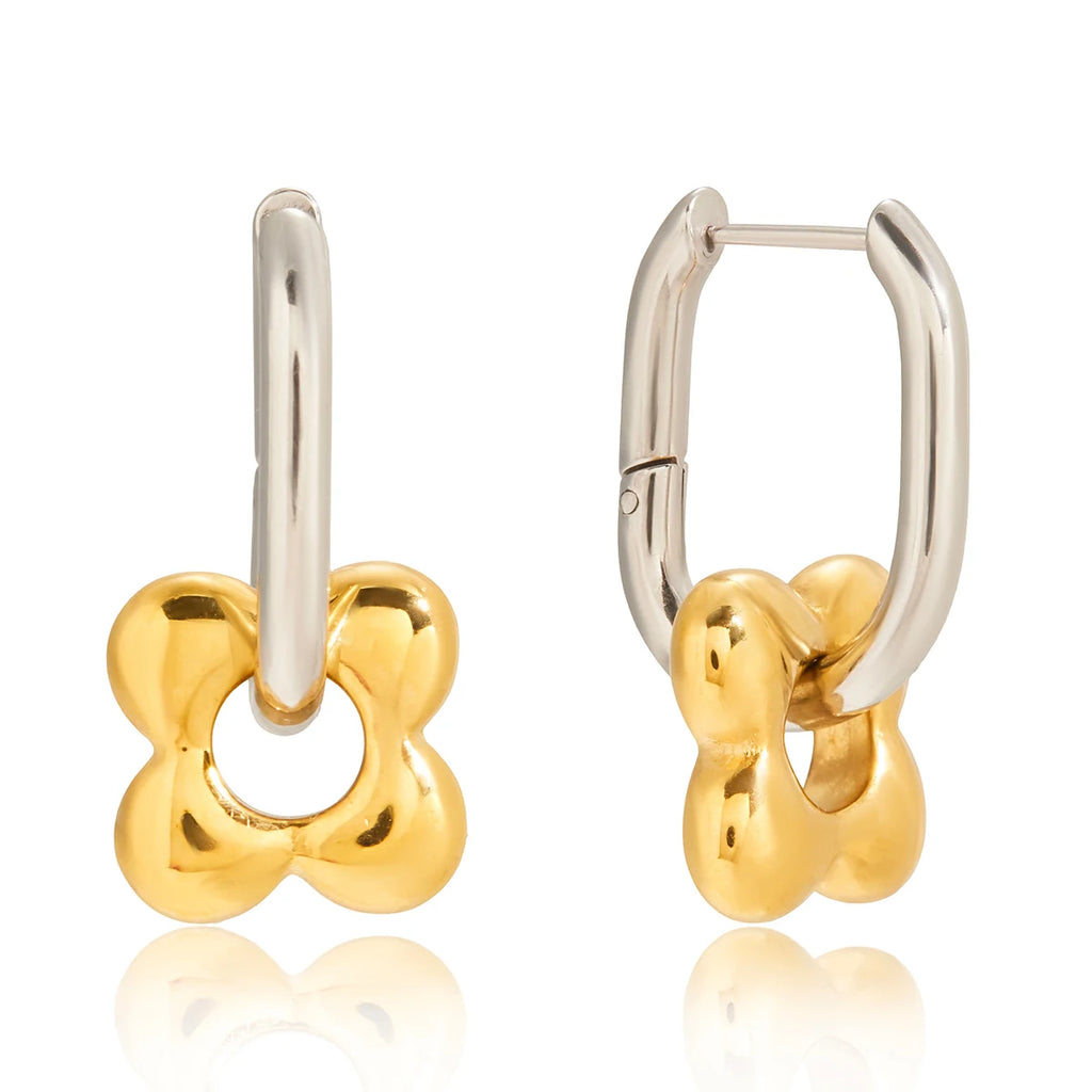 Hollow Flower Mixed Color Earrings