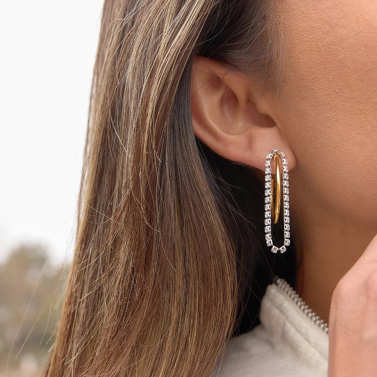 Delicate Zircon Chain Tassel Earrings