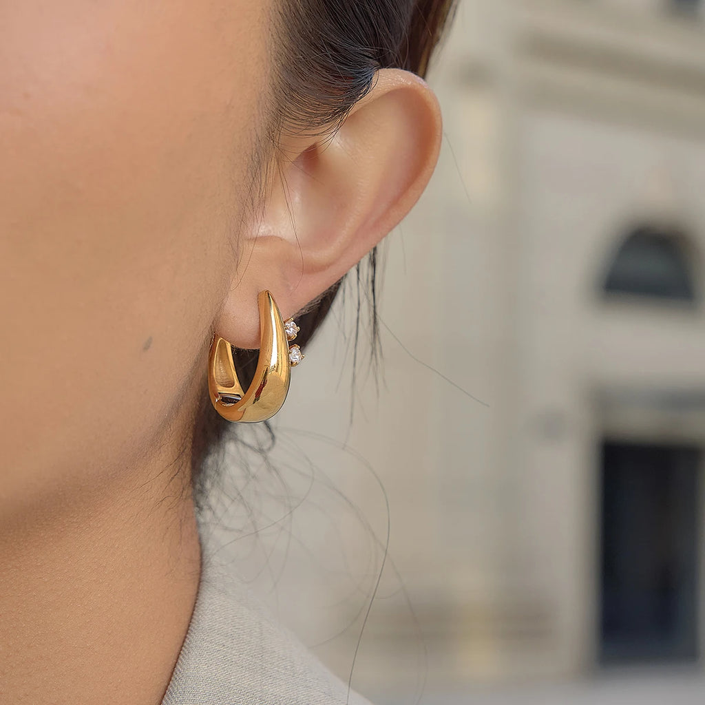Classic Round Zircon Earrings