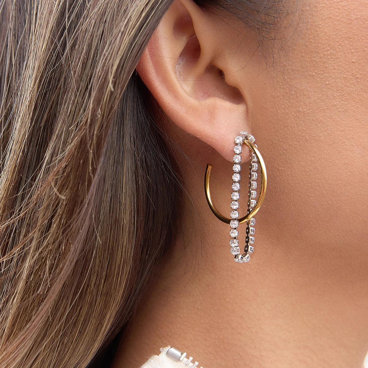 Delicate Zircon Chain Tassel Earrings