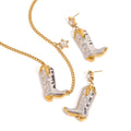 Cowboy Boot Earrings And Necklace