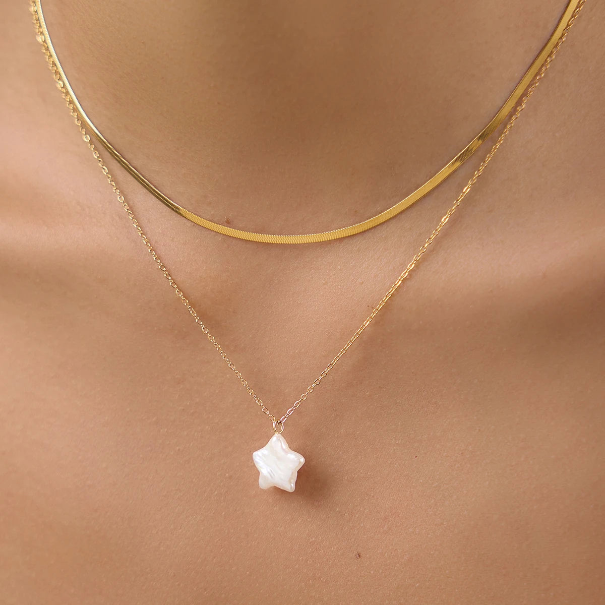 Freshwater Pearl Star Pendant Necklace