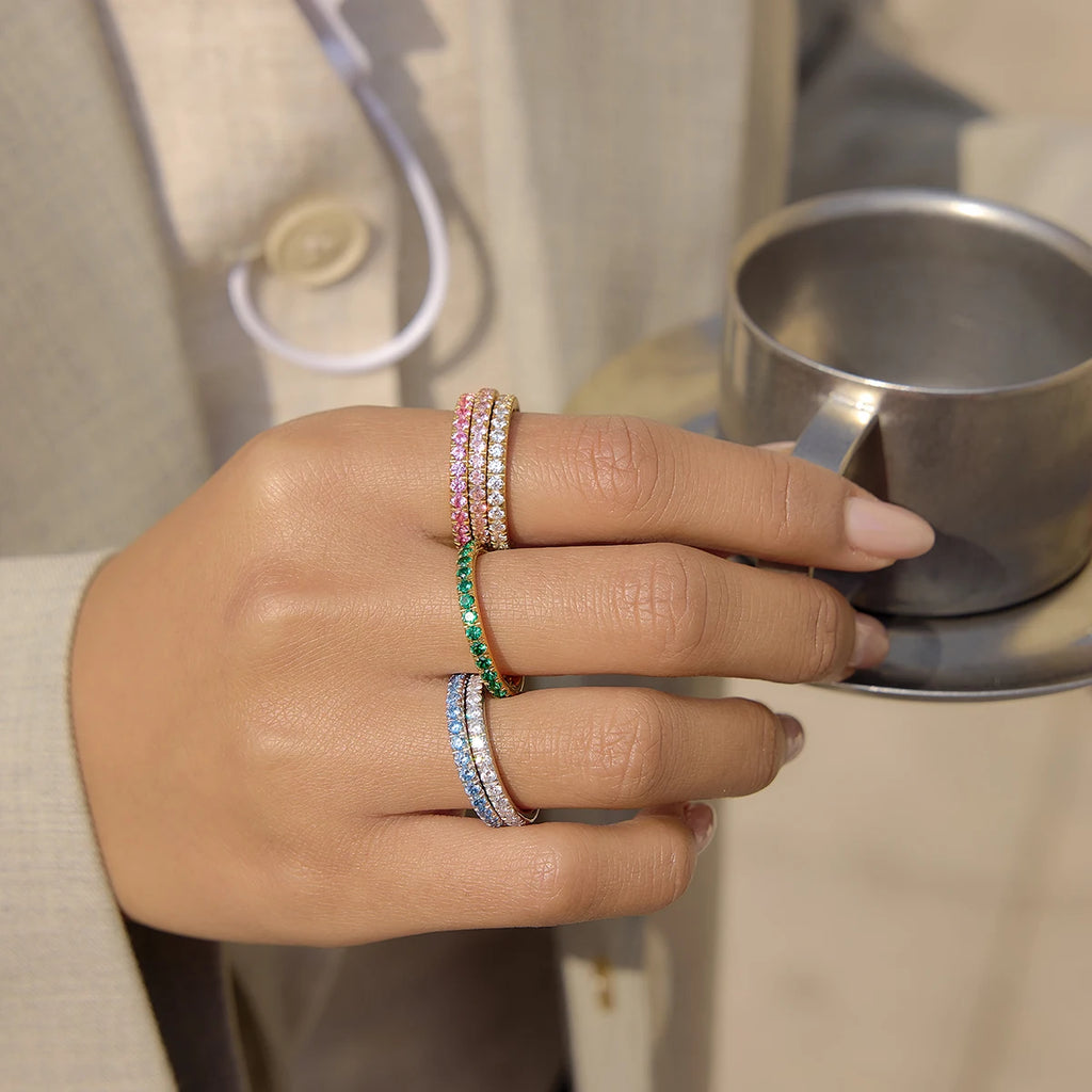 Delicate Full Zircon Rings