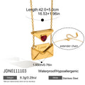 Romantic Red Zircon Heart Envelope Pendant Necklace