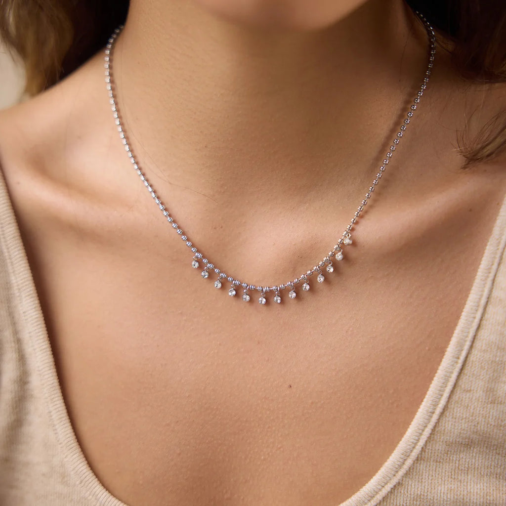 Delicate Round Zircon Pendant Necklace