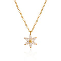 Classic Zircon Flower Pendant Necklace