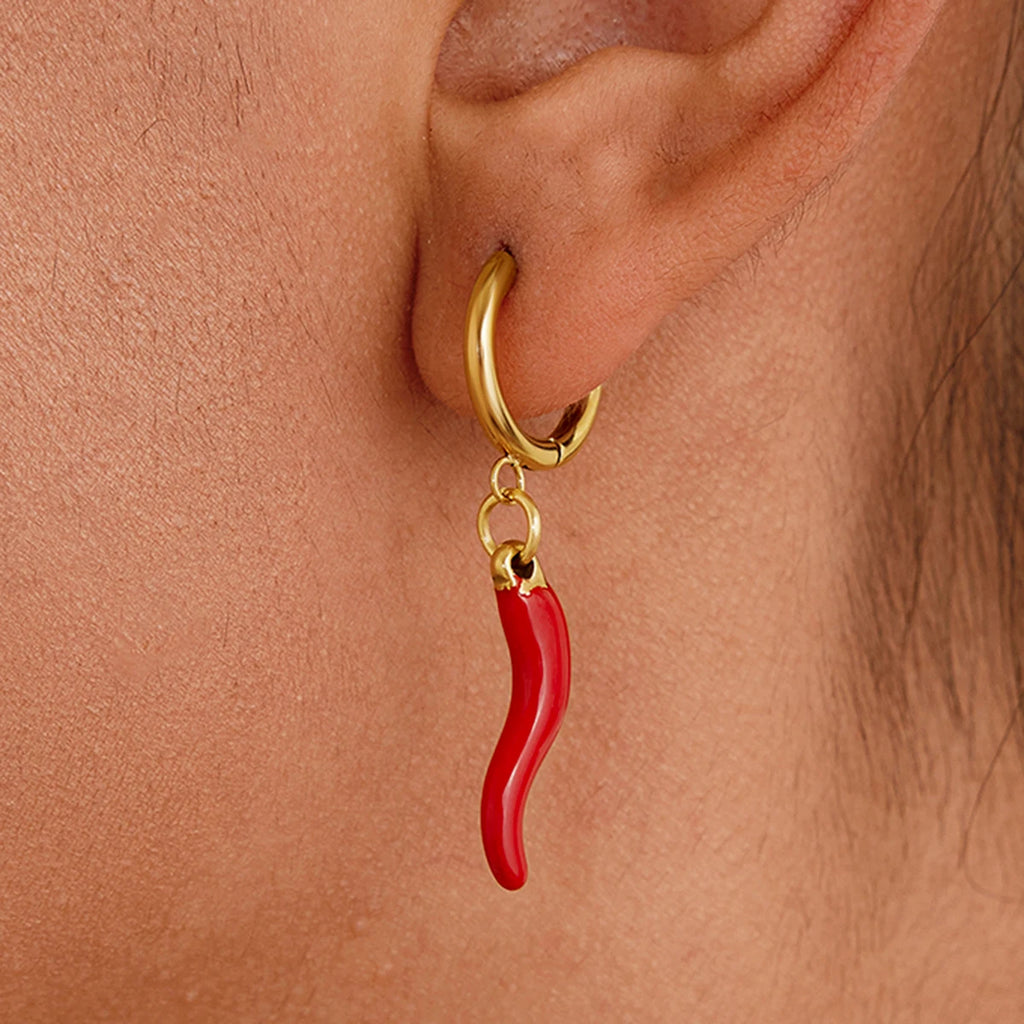 Oil-Dripping Chili Pepper Dangle Earrings