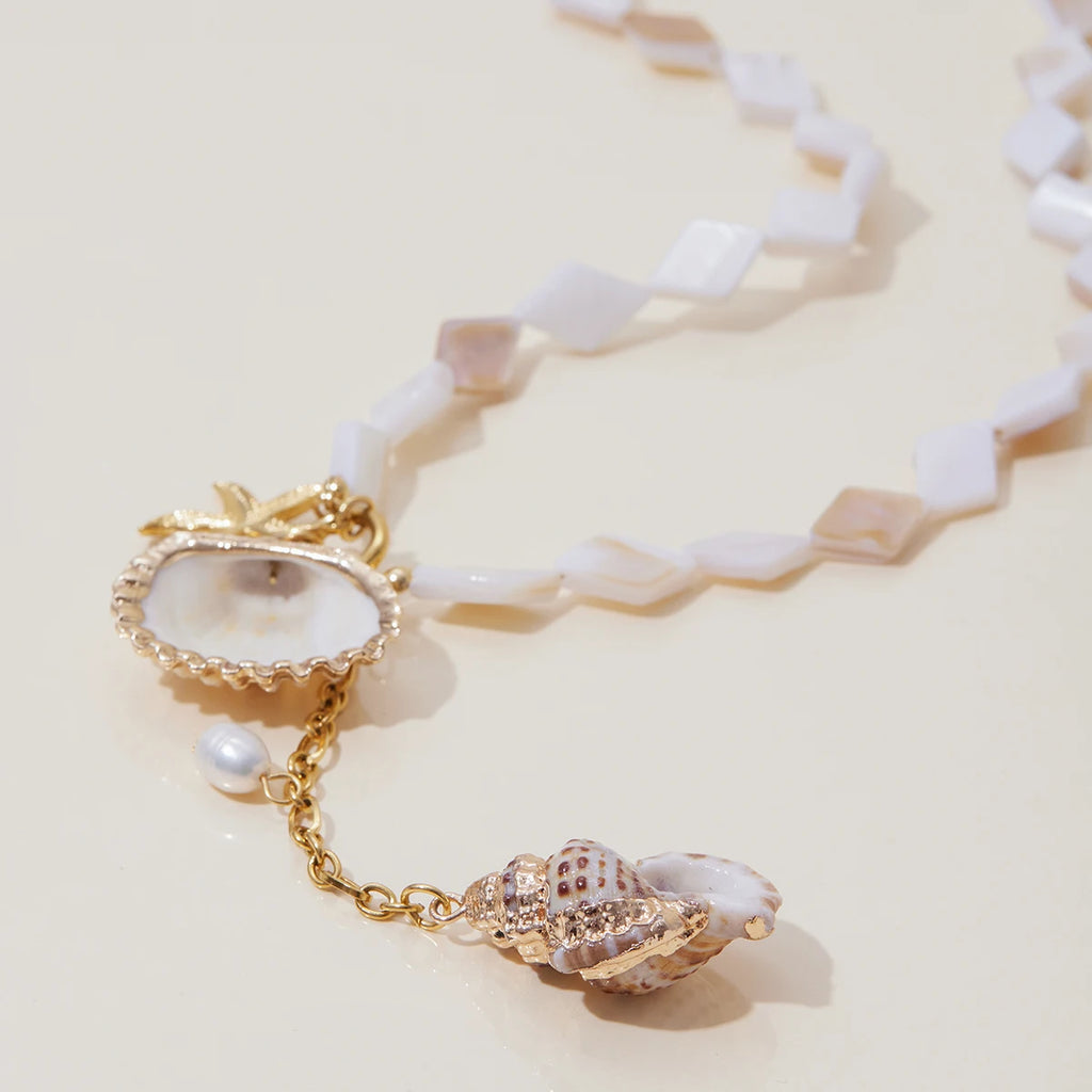 Summer Ocean Style Natural Pearls Starfish Pendant Necklace