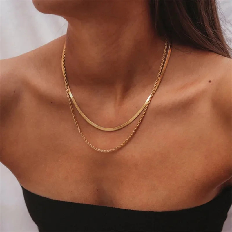 Double Layered Stainless Steel Necklace