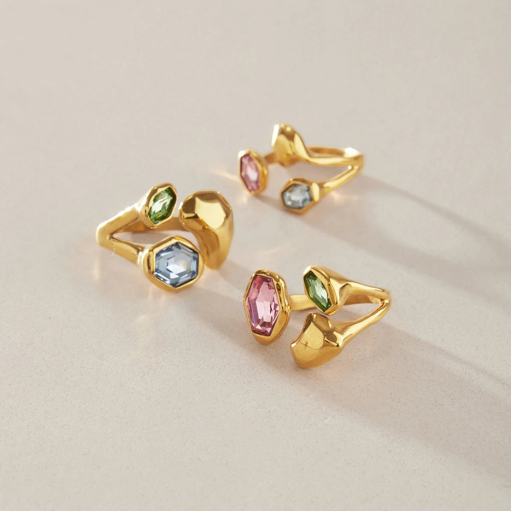 Colored Glass Open Ring