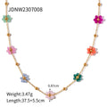Colorful Floral Chain Bracelet Necklace Set