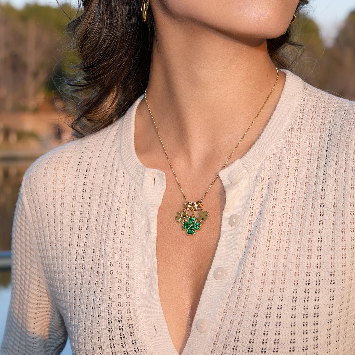 Classic Heart Shape Green Zircon Pendant Necklace
