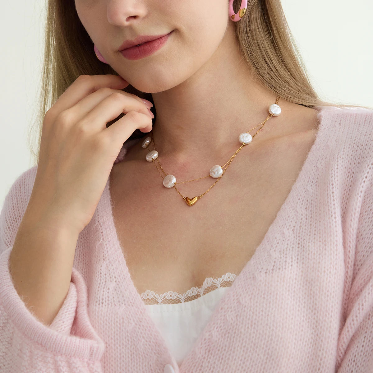 Pearl Heart Pendant Necklace