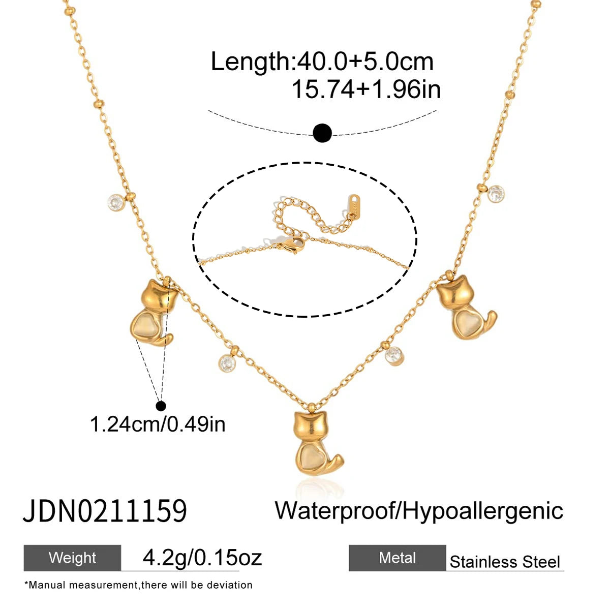 Delicate Crystal Dog Cat Pendant Necklace