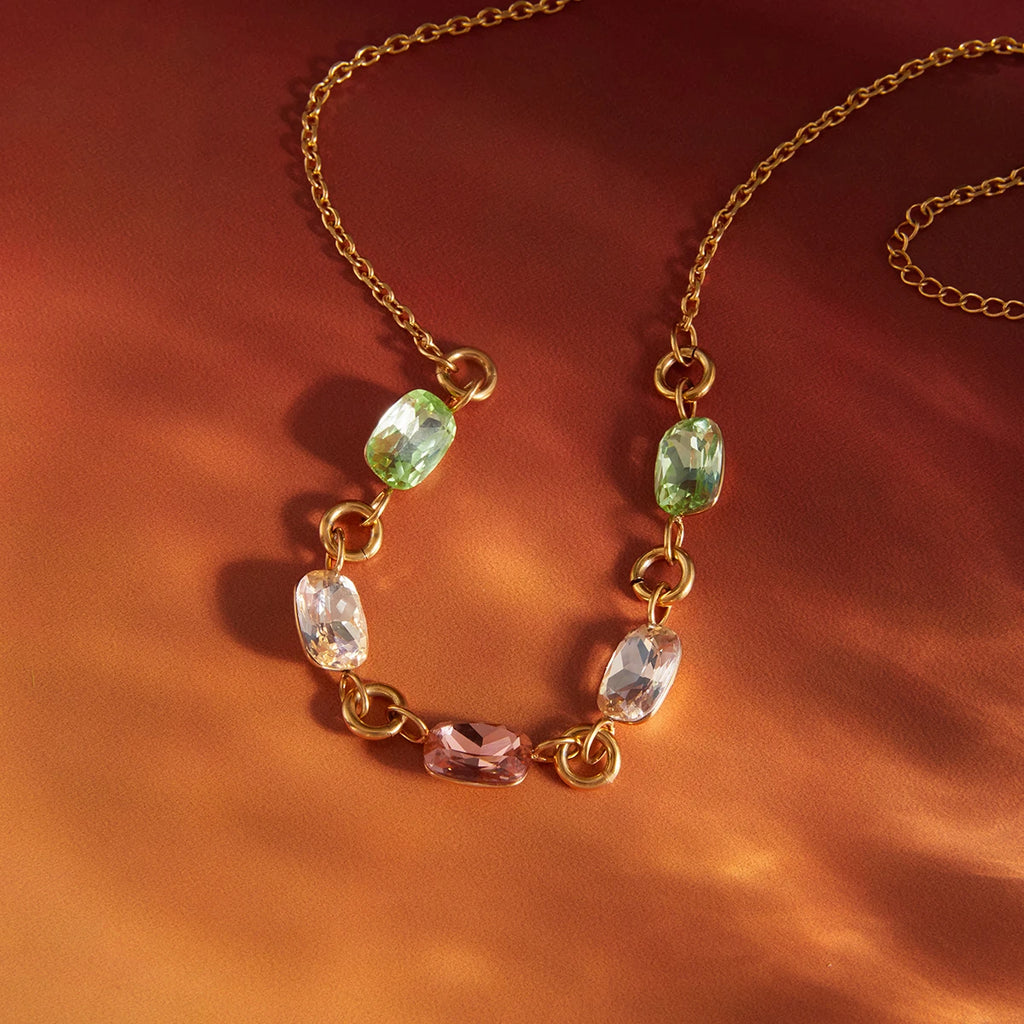 Multicolor Crystal Pendant Necklace