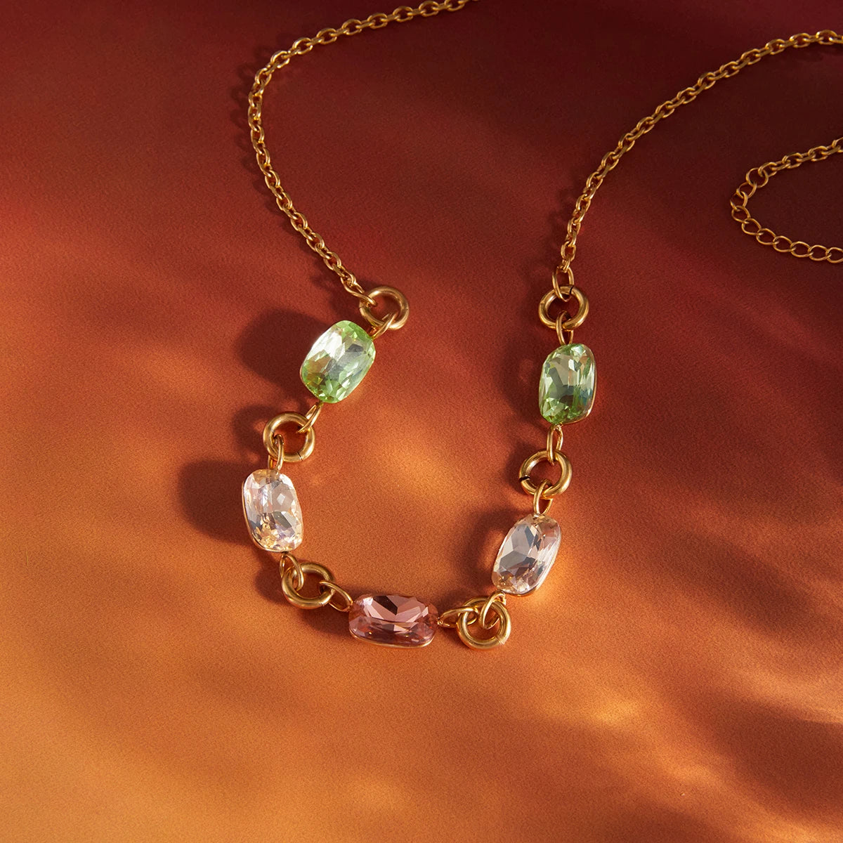 Multicolor Crystal Pendant Necklace