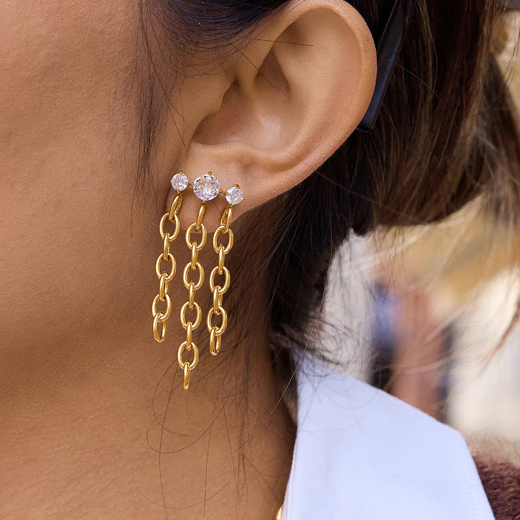 Delicate Zircon Drop Earrings