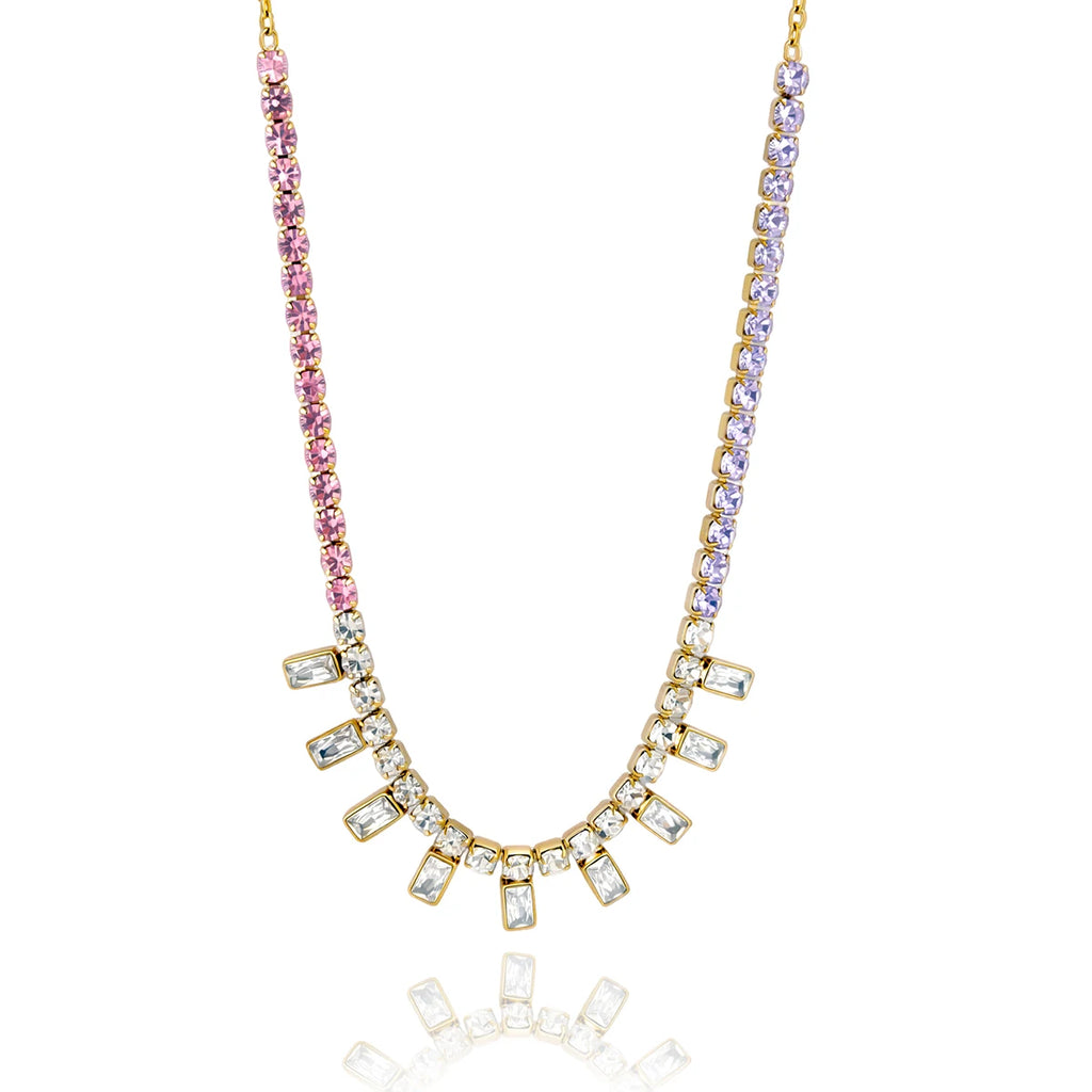 Multicolor Zircon Tennis Chain Necklace