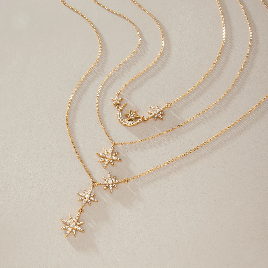 Star Moon Zircon Necklace