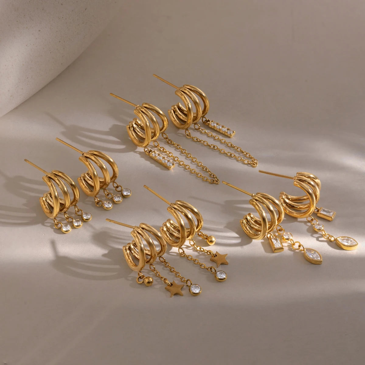 Tassel Chain Zircon Drop Earring
