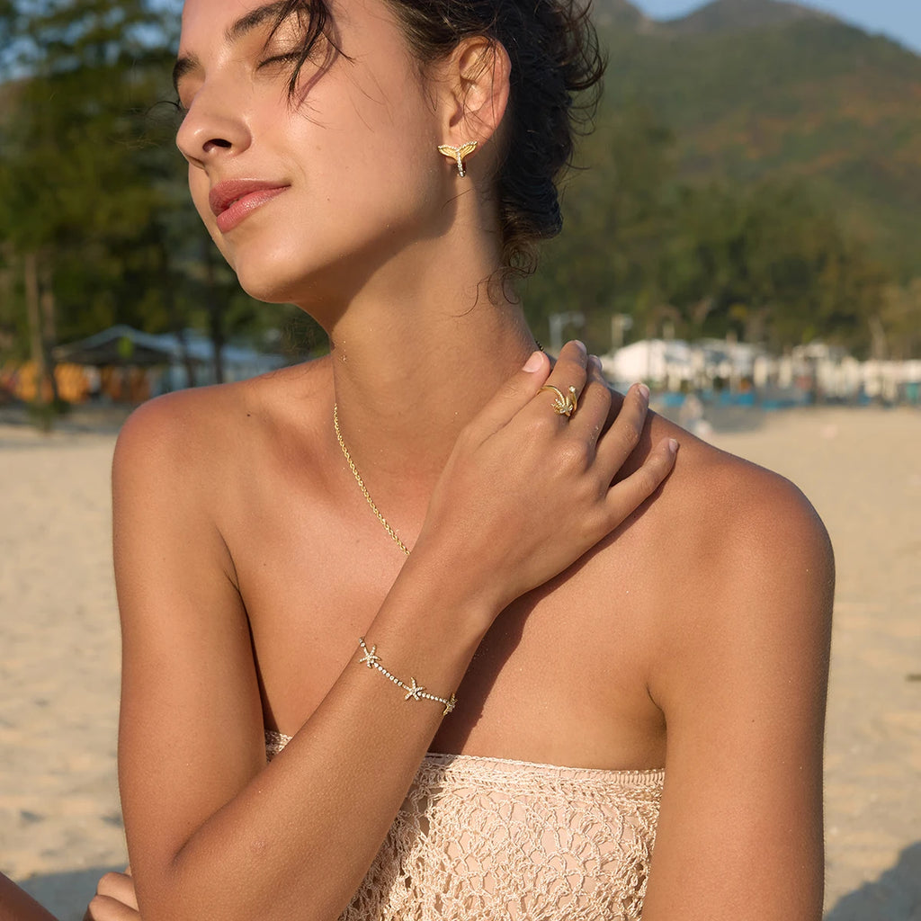 Zircon Starfish Tennis Chain Bracelet