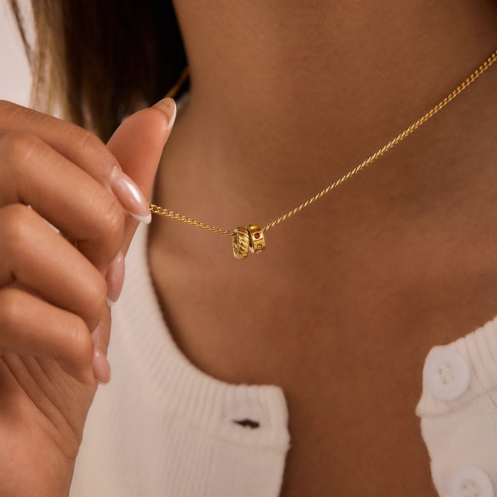 Colorful Crystal Circle Pendant Necklace