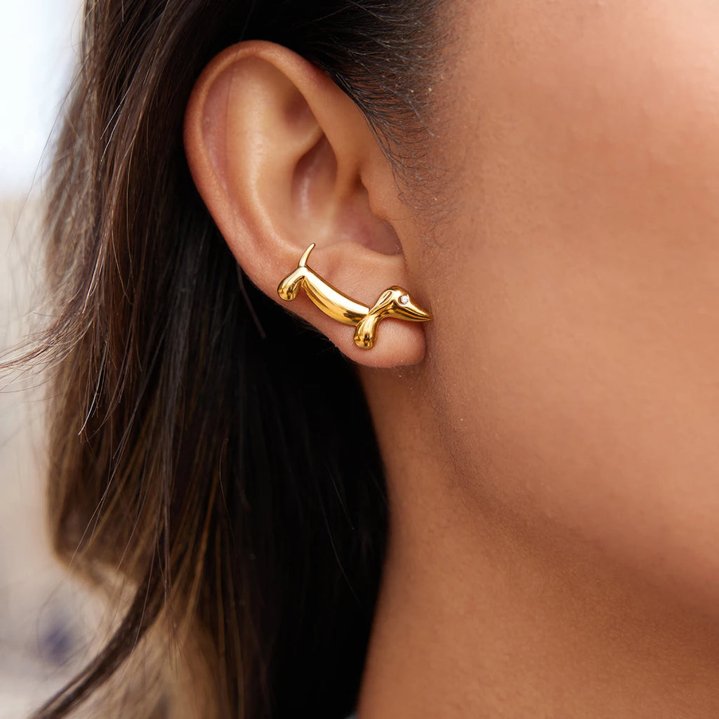 Cute Crystal Dog Stud Earrings