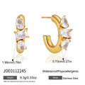 Zircon C Shape Drop Earring