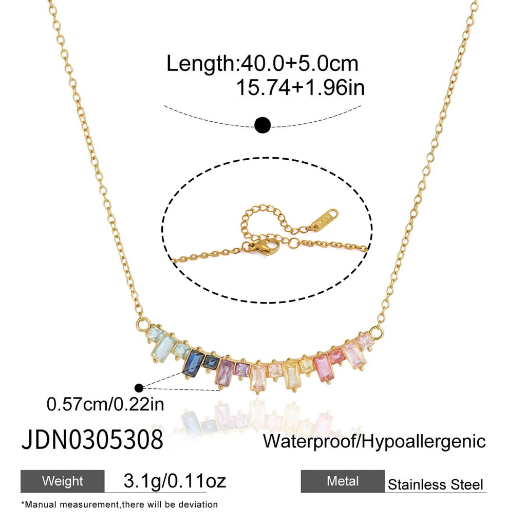 Delicate Colored Cubic Zircon Necklace