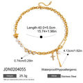 Minimalist Heart Cross Pearl Waterproof Necklace