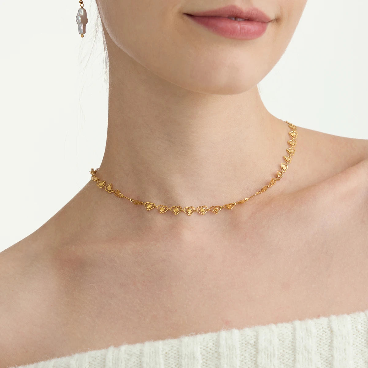 Romantic Heart Choker Necklace